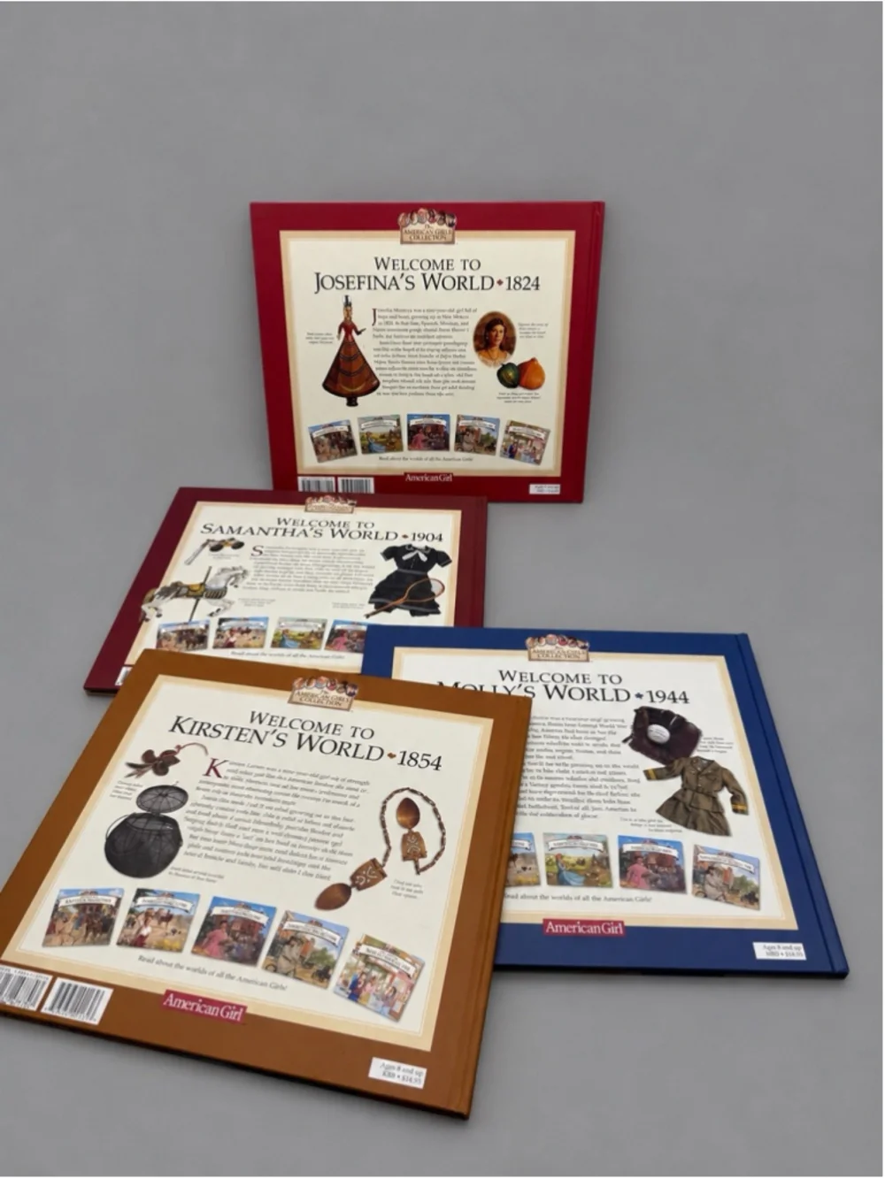 American Girl Welcome To The World Book Set Of 4 Josefina Samantha Molly Kirsten